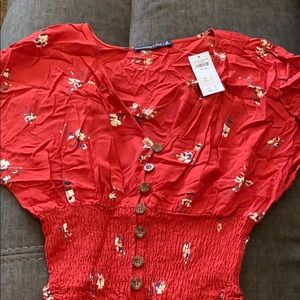 A&F floral blouse